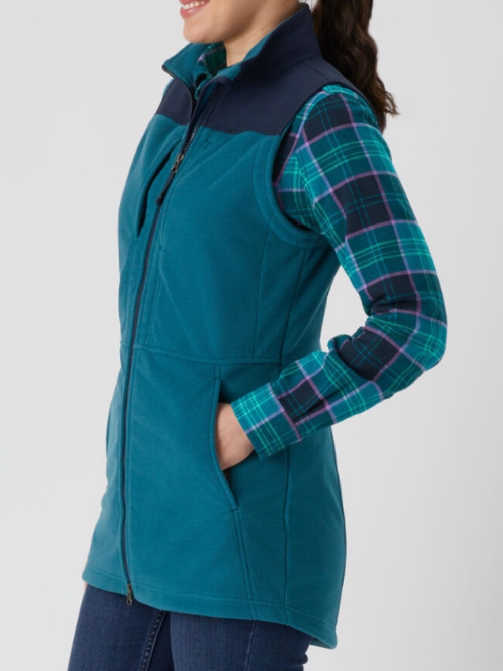 Duluth Trading Company Women's Shoreline 2.0 Fleece Vest in Meteor Blue